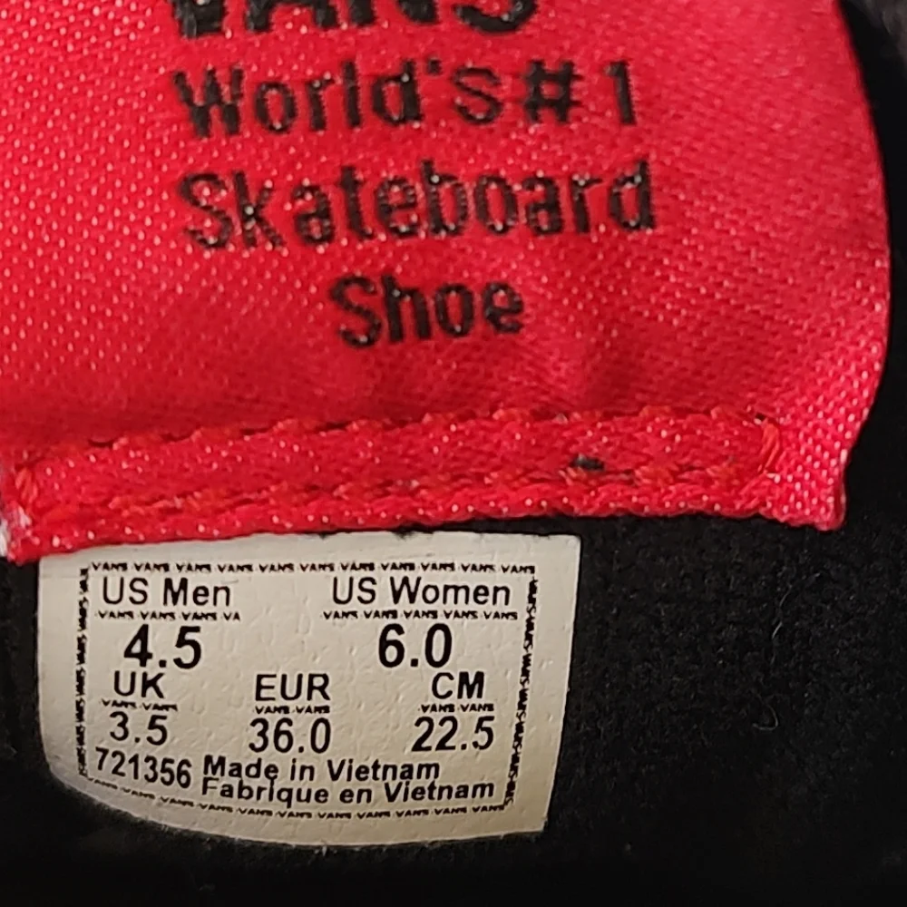Japanese Vans Sk8-Hi Japan  Type Black Red Checkerboard Men Sz 4.5/ 6 Wome Shoes